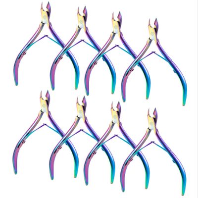 8 Packs Cuticle Trimmer Nippers Stainless Steel Cuticle Trimmer Cutter Pointed Blade Nail Cuticle Dead Skin Clipper Manicure Tool(Vivid Color)
