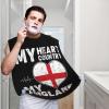 ZKLCRYTR My Heart My Country My England Men's Beard Bib Apron Waterproof Smooth Surface Beard Apron Durable Foldable Beard Hair Men's Gift view 2