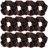 Sufermoe 12 Pcs Satin Silk Hair Scrunchies, Dark Brown 4.3 Inch Elastic Hair Ties, Hair Accessories for Women and Girls - Hair Bands, Bow Ropes, Ponytail Holders for Different Hairstyles and Occasions view 1