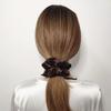 Sufermoe 12 Pcs Satin Silk Hair Scrunchies, Dark Brown 4.3 Inch Elastic Hair Ties, Hair Accessories for Women and Girls - Hair Bands, Bow Ropes, Ponytail Holders for Different Hairstyles and Occasions view 2