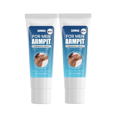 SUMAX Hair Removal Cream for Men 50G Travel Size Depilatory Cream Painless Hair Removal Cream Fast and Effective Body Hair Removal Cream for Men Underarm Hair Removal - 2 Pack