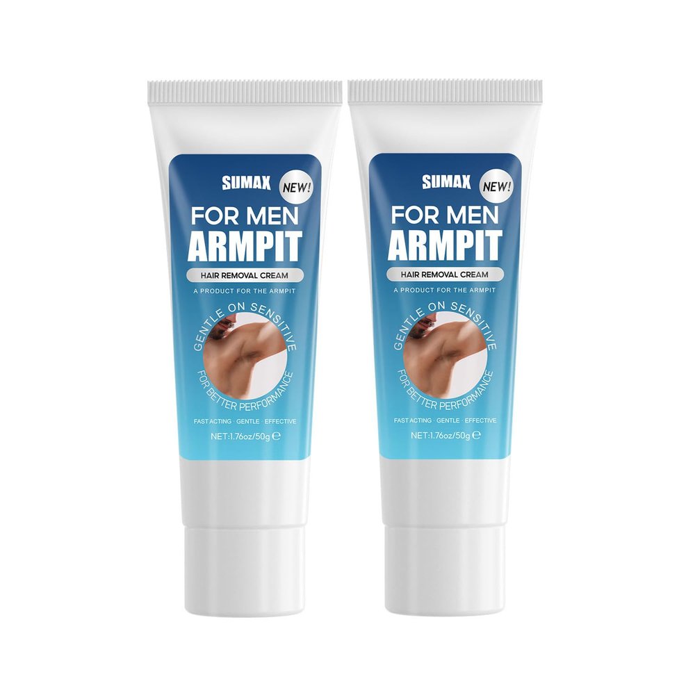 SUMAX Hair Removal Cream for Men 50G Travel Size Depilatory Cream Painless Hair Removal Cream Fast and Effective Body Hair Removal Cream for Men Underarm Hair Removal - 2 Pack