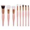 IBDRYKK Eyebrow Makeup Foundation Brush Tools Wooden 8PCS Cosmetic Brush Sets Eyeshadow Brush One Items, Pink view 1