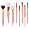 IBDRYKK Eyebrow Makeup Foundation Brush Tools Wooden 8PCS Cosmetic Brush Sets Eyeshadow Brush One Items, Pink view 2