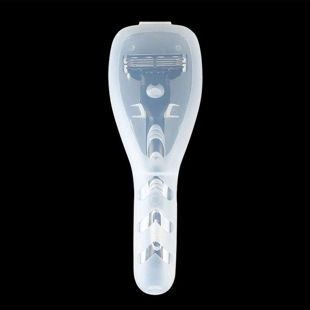 1Pcs Clear Portable Travel Men Manual Razor Protector Plastic Box Cover Container Storage Shaver Holder Protector Case Organizer Men's Electric Shaver Accessories Shave and Hair Removal