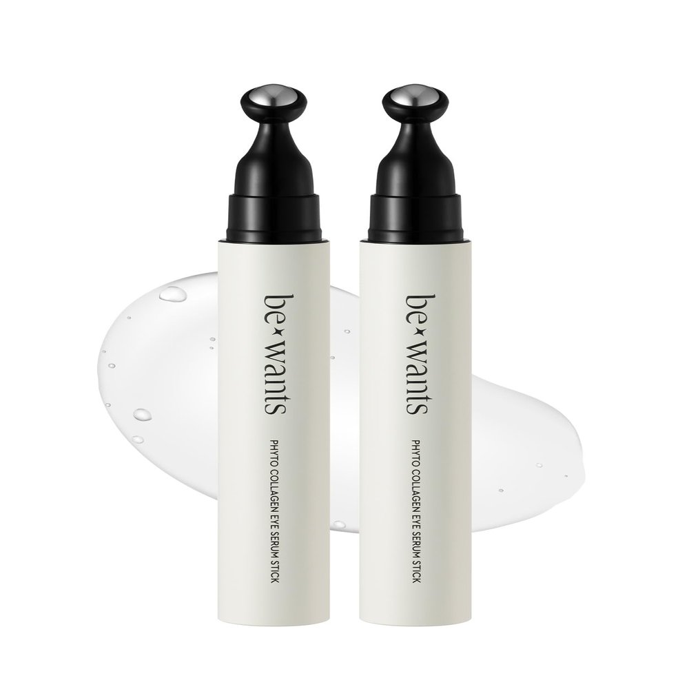 Bewants Instant Eye Bag Remover, Phyto Collagen Roll-On Serum Stick Refreshing Under Eye Massage with 61% Bamboo Water & 10% Phyto Collagen (2 Pack)