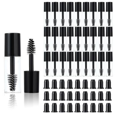 27Pcs Empty Mascara Tubes with Wand Mini 3ml Empty Mascara Bottles with Brush Rubber Inserts Small Sample Size Eyelash Growth packing Tube Container for Travel(Black)