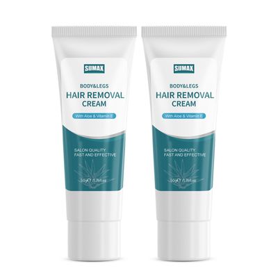 SUMAX 50G Travel Size Underarm Hair Removal Cream for Women Depilatory Cream Painless Hair Removal Cream Fast and Effective Body Hair Removal Cream for Bikini, Arms, Legs Hair Removal - 2 Pack