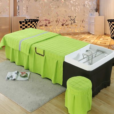 3-Piece Massage Table Sheet Set,Solid Color Beauty Bed Cover Hair Wash Bedspread Bed Sheet Ideal for Aesthetics Massage,O,150 * 70cm (H 150 * 68cm)