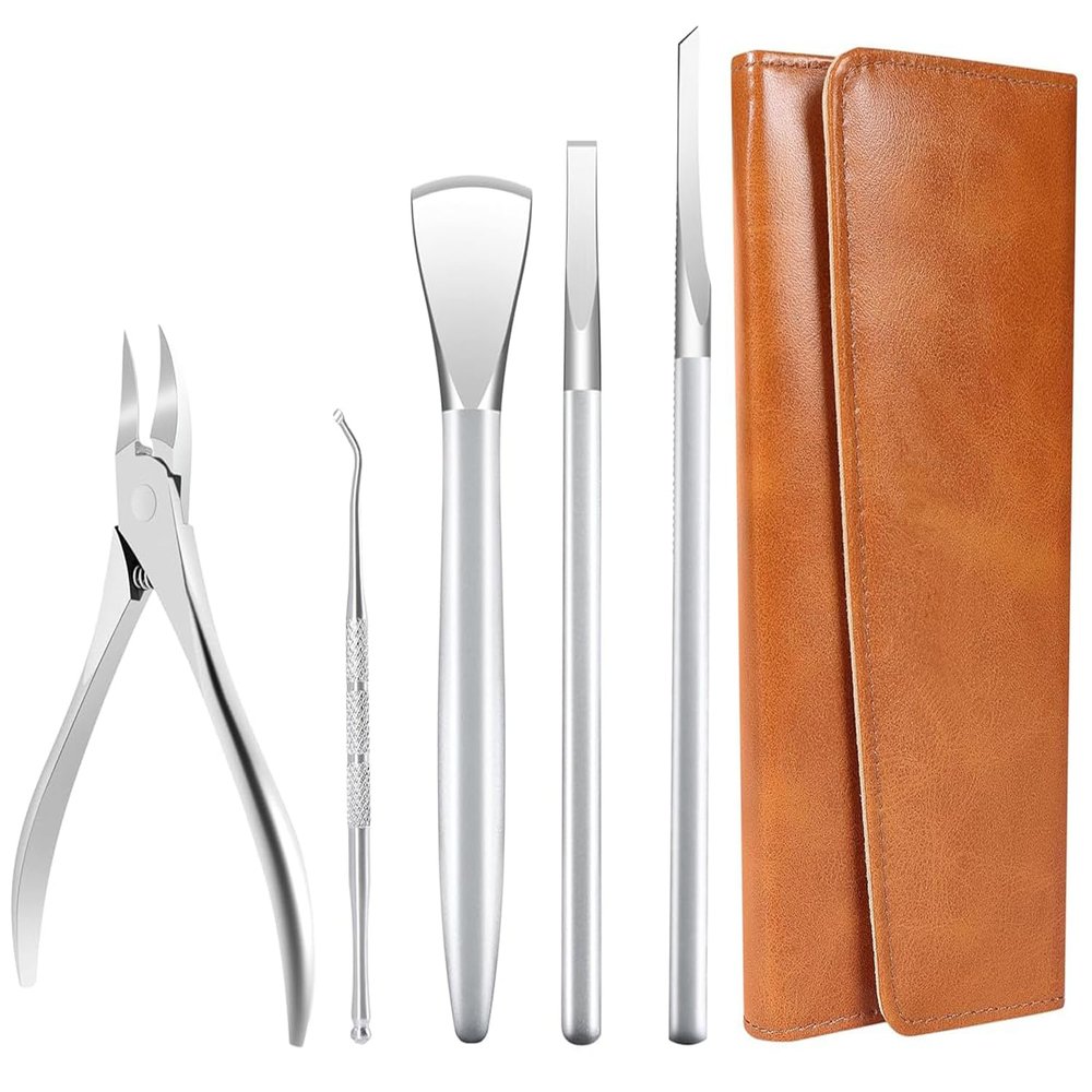 Ingrown Toenail Removal Kit, Pedicure Tools Kit Professional Knife Set Stainless Steel Ingrown Toenail Tool Foot Care Tools Nail Cuticle Remover (5 Pcs Set)