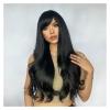 YUXING1205 Daily Use Wig Heat Resistant Fibre Long Wavy Synthetic Black Wigs with Bangs for Black Women Afro Natural Wave Hair Cosplay(Color:LC8074-1) view 3