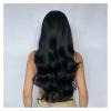 YUXING1205 Daily Use Wig Heat Resistant Fibre Long Wavy Synthetic Black Wigs with Bangs for Black Women Afro Natural Wave Hair Cosplay(Color:LC8074-1) view 4