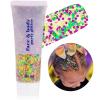 Go Ho Face Body Glitter Gel,Mardi Gras Outfit for Women and Kids,Sparkly Holographic Party Festival Rave Mardi Gras Accessories for Carnival,Gold Green Purple Chunky Glitter Makeup,52g view 1