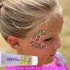 Go Ho Face Body Glitter Gel,Mardi Gras Outfit for Women and Kids,Sparkly Holographic Party Festival Rave Mardi Gras Accessories for Carnival,Gold Green Purple Chunky Glitter Makeup,52g view 4
