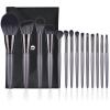 SHELWIN Professional Makeup Brush Set 14Pcs Makeup Brushes Kit Foundation Eyeshadow Powder Blending Eyebrow Eyelash Kabuki Brushes Cosmetic Brushes Travel Kits With Leather Bag Gift view 1