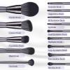SHELWIN Professional Makeup Brush Set 14Pcs Makeup Brushes Kit Foundation Eyeshadow Powder Blending Eyebrow Eyelash Kabuki Brushes Cosmetic Brushes Travel Kits With Leather Bag Gift view 2
