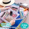 HIONXMGA TSA Approved Toiletry Bag, Set of 3 Clear Travel Toiletry Bag Quart Size Zipper Travel Pouch, Waterproof Makeup Cosmetic Bag for Women Men Kids Toiletries Carry on, Wander view 2