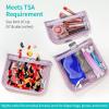 HIONXMGA TSA Approved Toiletry Bag, Set of 3 Clear Travel Toiletry Bag Quart Size Zipper Travel Pouch, Waterproof Makeup Cosmetic Bag for Women Men Kids Toiletries Carry on, Wander view 3
