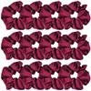 12 Pcs Satin Silk Scrunchies Soft Hair Ties, Fashion Hair Bands, Bows, Ropes, Elastic Ponytail Holders, Hair Accessories for Women and Girls (4.3 Inch, Wine Red) view 1