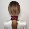 12 Pcs Satin Silk Scrunchies Soft Hair Ties, Fashion Hair Bands, Bows, Ropes, Elastic Ponytail Holders, Hair Accessories for Women and Girls (4.3 Inch, Wine Red) view 2