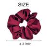 12 Pcs Satin Silk Scrunchies Soft Hair Ties, Fashion Hair Bands, Bows, Ropes, Elastic Ponytail Holders, Hair Accessories for Women and Girls (4.3 Inch, Wine Red) view 3