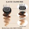 10A Ombre Human Hair Bundles With Closure 100% Brazilian Virgin Human Hair Body Wave Ombre Hair 3 Tone Black to Blonde Brazilian Remy Hair Bundles (T1B/4/27,16 18 20+14) view 4
