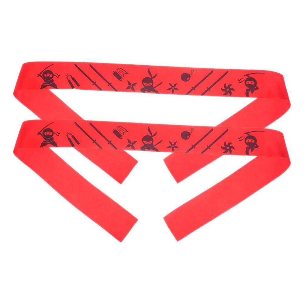 2Pcs Japanese Karate Headbands for Boys and Girls - Ninja Print Hairbands for Sports Cooking Cosplay and Birthday Parties