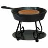 BCD Cast Iron Skillet Black Metal Base Mini Melt Wax Warmer Tart Burner Country Primitive Dcor view 1