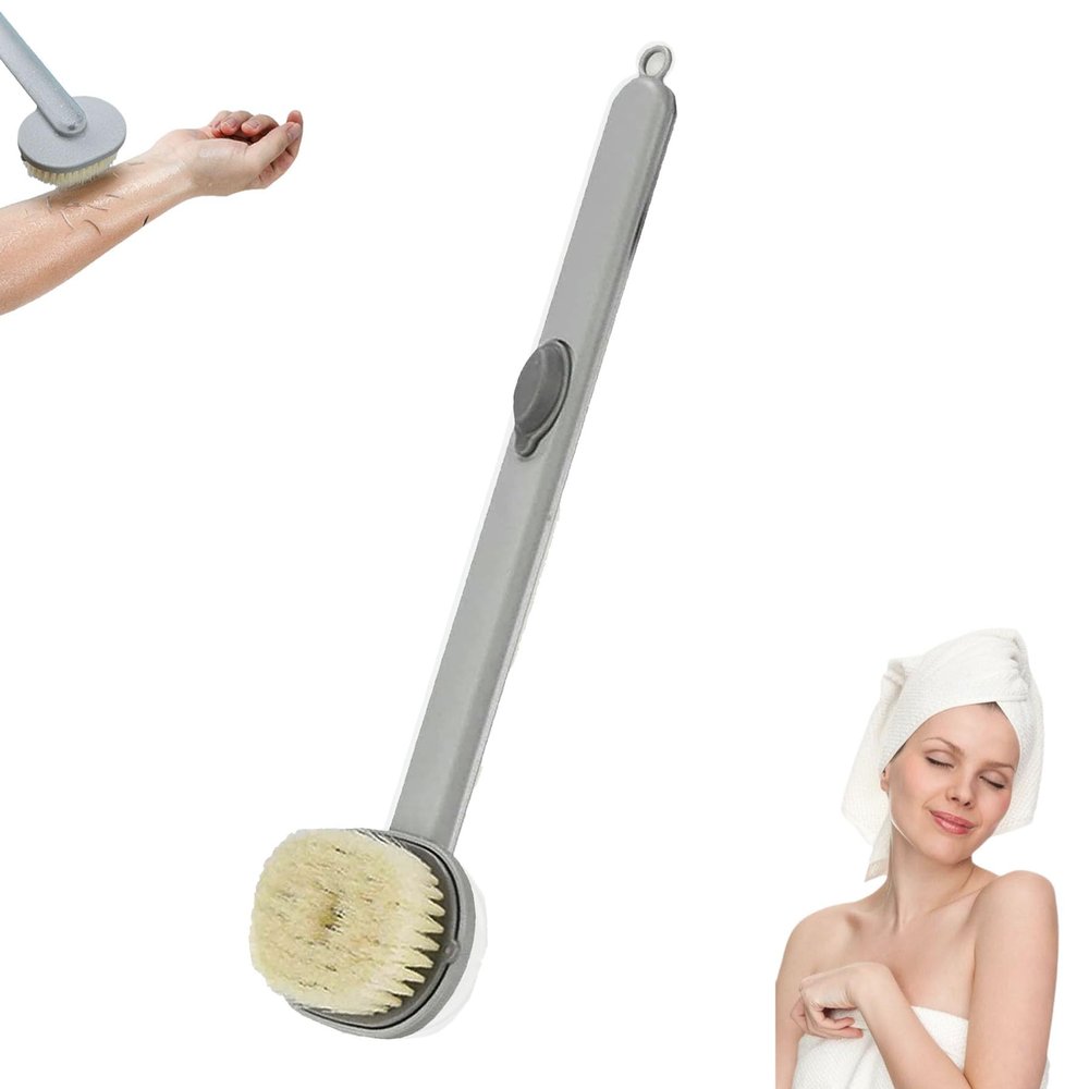 2024 Newest Long Handle Shower Brush for Body with Soap Dispenser, Scrub Shower Cleaning Brush, Bath Massage/Skin Scrubber/Exfoliating Brush/Back Scratcher for Women Men (1PC Blue)
