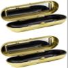 Stephanie Imports Set of 2 Capsule Shaped Lipstick Cases With Glass Mirror (Gold Bands) view 2