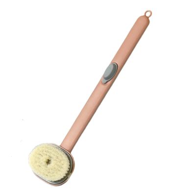 2024 Newest Shower Brush for Body, Body Scrubbers for Use in Shower, Bath Brush Long Handle for Shower, Back Cleaning Brusher with Soap Dispenser for Women Men (1PC Pink)