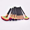 10 Pcs makeup brush set black multi-color makeup brush wooden makeup brush eye shadow blush highlight shadow brush makeup brush view 3
