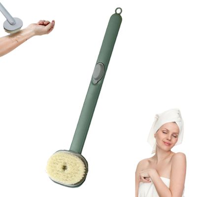 2024 Newest Long Handle Shower Brush for Body with Soap Dispenser, Scrub Shower Cleaning Brush, Bath Massage/Skin Scrubber/Exfoliating Brush/Back Scratcher for Women Men (1PC Green)