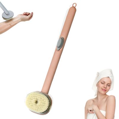 2024 Newest Long Handle Shower Brush for Body with Soap Dispenser, Scrub Shower Cleaning Brush, Bath Massage/Skin Scrubber/Exfoliating Brush/Back Scratcher for Women Men (1PC Pink)