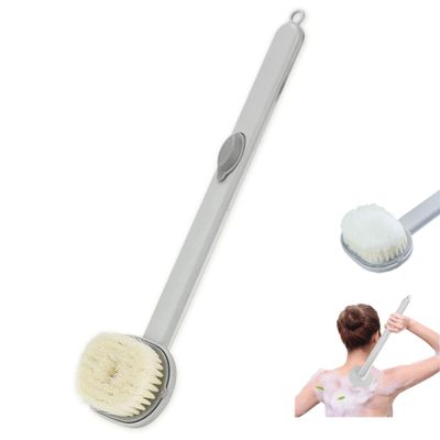 2024 Newest Bath Back Brush Long Handle for Shower, Massage Shower Cleaning Brush/Skin Scrubber/Dry Body Bursh for Cleaning with Soap Dispenser for Men Women (1PC Blue)
