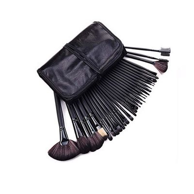 32 Logs Makeup Brush Set Makeup Brush Set Pink Black Brush Set Makeup Makeup Tools(Size:Black32 Set)