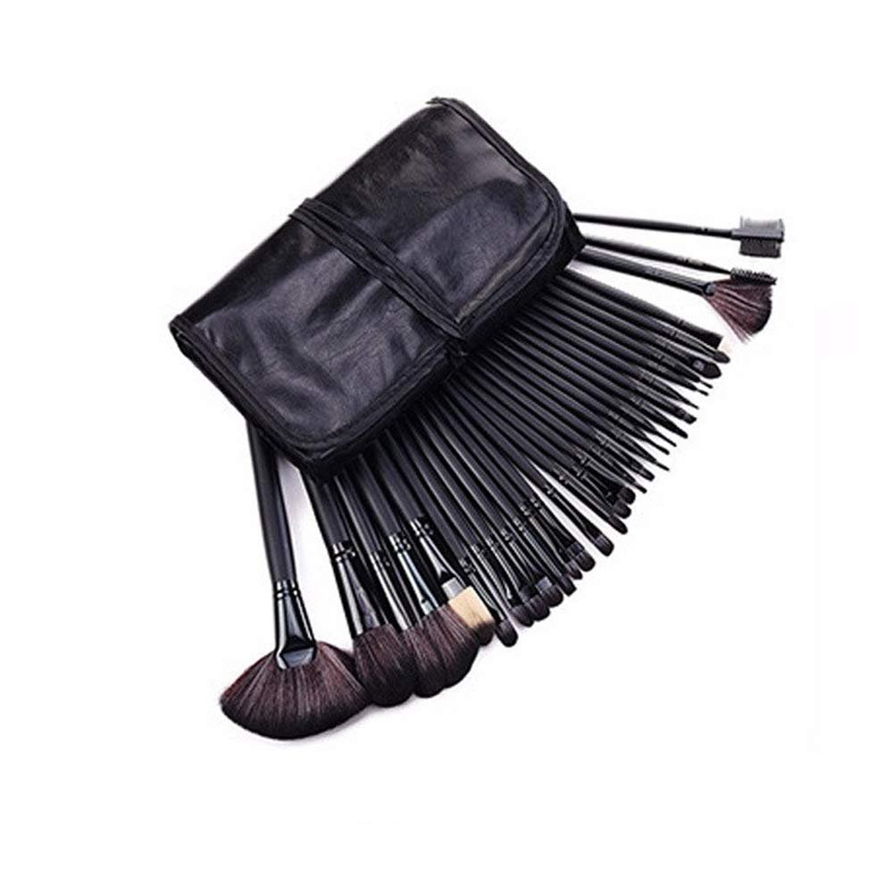 32 Logs Makeup Brush Set Makeup Brush Set Pink Black Brush Set Makeup Makeup Tools(Size:Black32 Set)