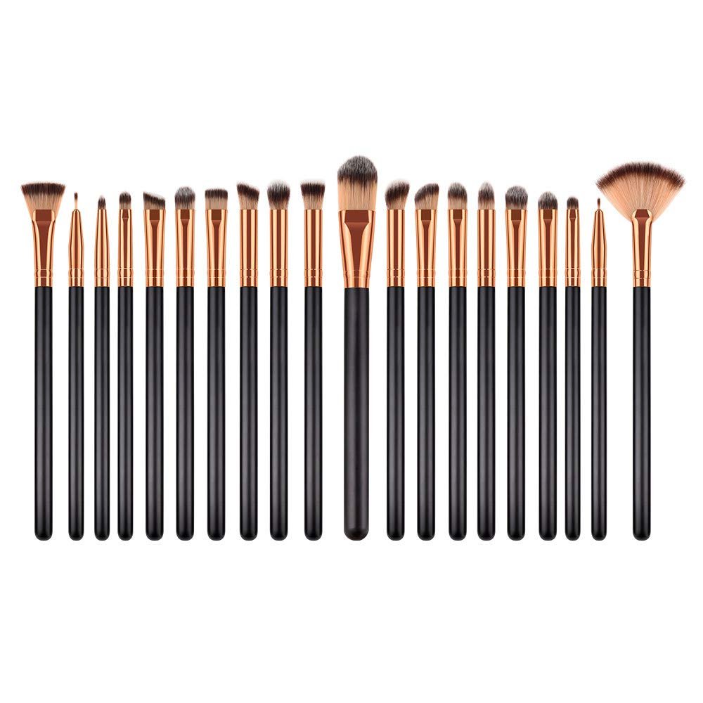 IBDRYKK Brush 20PCS Foundation Eyeshadow Brush Powder Cosmetic Makeup Wooden Brush Flat Makeup Brush