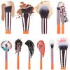 15 Pc Makeup Brush Multifunctional Makeup Tool Portable Makeup Brush For Face Makeup Eye Makeup Brown view 4