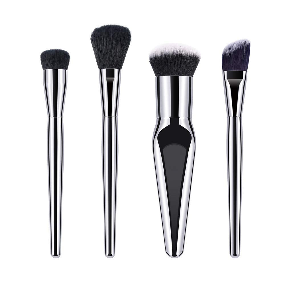 IBDRYKK Cosmetic Brush Brushes Makeup Foundation Brush Powder Eyeshadow Set 4PCS Brush, Sliver