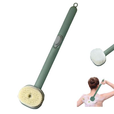 2024 Newest Bath Back Brush Long Handle for Shower, Massage Shower Cleaning Brush/Skin Scrubber/Dry Body Bursh for Cleaning with Soap Dispenser for Men Women (1PC Green)