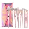 Brush 10 pc Metal Luster Handle Makeup Brushes with Storage Bag Powder Eyeshadow Foundation Brush Cosmetic Tools view 1
