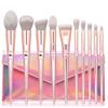 Brush 10 pc Metal Luster Handle Makeup Brushes with Storage Bag Powder Eyeshadow Foundation Brush Cosmetic Tools view 2