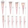 Brush 10 pc Metal Luster Handle Makeup Brushes with Storage Bag Powder Eyeshadow Foundation Brush Cosmetic Tools view 3