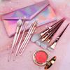 Brush 10 pc Metal Luster Handle Makeup Brushes with Storage Bag Powder Eyeshadow Foundation Brush Cosmetic Tools view 4