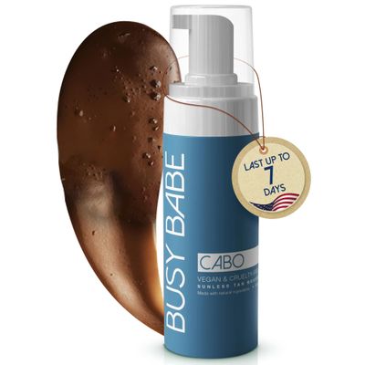 CABO Tanning Mousse Self Tanner - Achieve a Gorgeous, Flawless Tan, Sun-Kissed Glow for All Skin Types and Tones, Sunless Tanning Mousse for Undertone (DARK BRONZE 200ml)