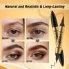 2 in 1 Microblading Eyebrow Pen with Eyeliner Pencil,3D Waterproof Magic Eyebrow Pencil with 4 Fork Tip Multifunctional Double Head MicrobladeWaterproof and Long-Lasting (Brown) view 3