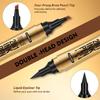 2 in 1 Microblading Eyebrow Pen with Eyeliner Pencil,3D Waterproof Magic Eyebrow Pencil with 4 Fork Tip Multifunctional Double Head MicrobladeWaterproof and Long-Lasting (Brown) view 4