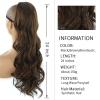 Ponytail Extension 24 Inch Long Body Wavy Ponytail Hair Extension Heat Resistant Synthetic Drawstring Ponytail Hairpieces Clip-In Curly Wavy Hair Extensions for Women Pony Tails Hair Extensions(Color: view 2