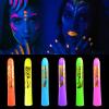 6Pcs Glow in The Dark Body Face Paint Neon Glow in The Black Light UV Fluorescent Crayons Paint Sticks Makeup Kit for Adults Halloween Masquerade Mardi Gras Blacklight Birthday Party view 1